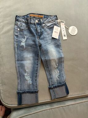 Joe's Jeans Light Blue Distressed Cuffed Ankle Jeans